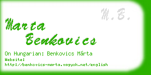 marta benkovics business card