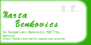 marta benkovics business card